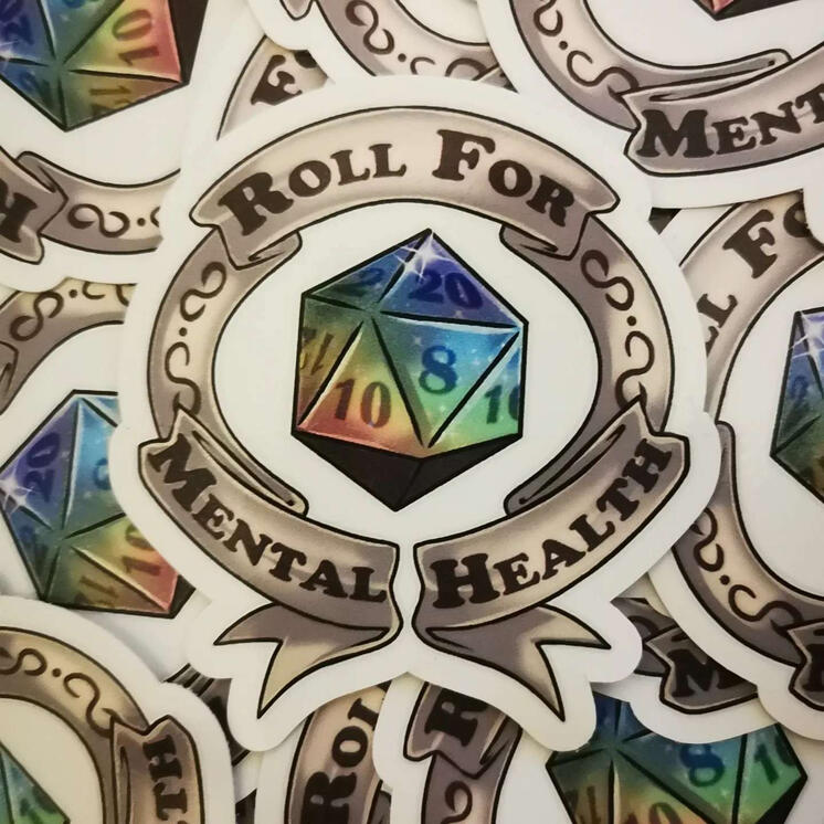 Roll for Mental Health Sticker